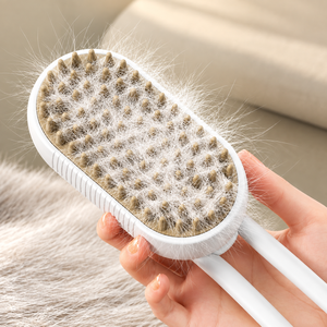 Brosse de bain électrique à poignée ABS pour chats et chiens - Brosse de massage vapeur à pulvérisation pour animaux de compagnie - Démêlage à une touche pour éviter que les poils ne s'envolent - Product Image 6
