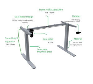 Practical Economic Single Motor Lift Up and Down Height Adjustable Electric Control Office and Home Standing Desk - Product Image 4