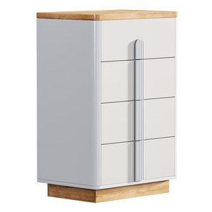 Ensemble de meubles de chambre à coucher blancs élégants, lit rembourré, armoire, coiffeuse, commode, miroir pleine longueur, collection Efli WOODEX Home - Product Image 5