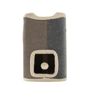Cat Tree Condo <b>Barrel</b> Tower - Natural Sisal-Covered Scratch Cat Tree <b>Barrel</b> with Top High Edge Removable Snuggle Bed - Product Image 6