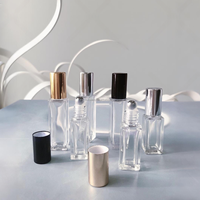 Flacons de parfum et crème pour le visage vintage uniques de luxe en gros, rechargeables, 5ml/10ml/30ml/50ml/100ml, emballage en verre transparent carré plat