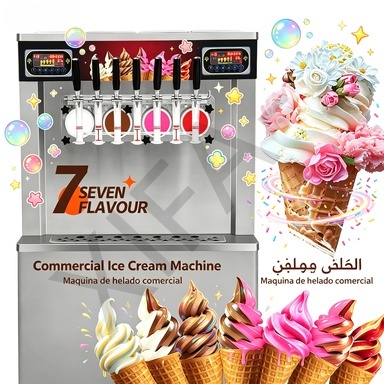 5 Flavor Soft Ice Cream Vending Machine Automatic Robot Kiosk for Shopping Malls