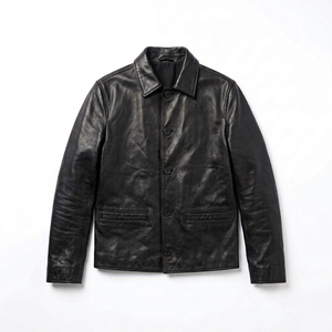 Oferta de Invierno: Chaqueta de Cuero Negra para Hombre, Cuello Camisero, Impermeable, Ecológica, Resistente al Viento, Casual, para Todo Clima - Product Image 1