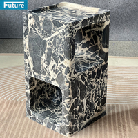 Table d'appoint/table basse/table à thé en marbre noir Calacatta 100 % pierre naturelle de luxe sur mesure pour villas, manoirs et appartements