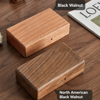 Boîte à bijoux en bois massif, boîte à bijoux en noyer noir, boîte de rangement rétro en bois massif, boîte à perles, boîte cadeau, boîte de rangement pour boucles d'oreilles et colliers