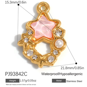 Pingentes de Joias DIY SUMMLY Banhados a Ouro 18K com Temática Oceânica Vintage em Aço Inoxidável: Peixe, Estrela-do-mar, Golfinho, Coração e Floral – Atacado - Product Image 3