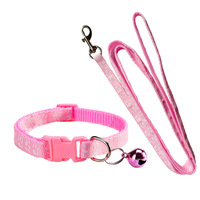 Set Kalung dan Tali Anjing Kucing Bahan PP yang Dapat Disesuaikan dengan Lonceng, Motif Cakar Lucu, untuk Anjing Kecil, Anak Anjing, dan Anak Kucing, Grosir