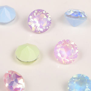 Strass en verre cristal ronds à dos plat, colorés et brillants, pour nail art et accessoires de bijouterie DIY - Product Image 3