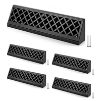 Grille d'aération d'angle réglable noire pour plinthe, diffuseur de retour d'air au sol, facile à installer