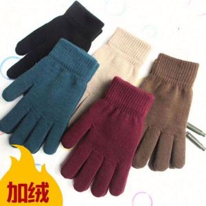 Guantes de cachemira para mujer, guantes de punto para otoño, calentadores de manos para invierno, forro grueso, guantes de dedos completos, guantes cortos para esquiar, guantes cálidos para la muñeca - Product Image 1