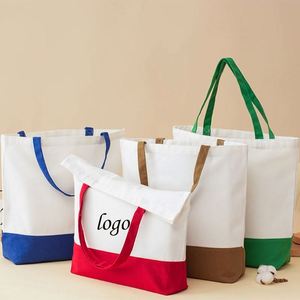 Sac fourre-tout en toile de coton personnalisable et coloré, réutilisable, pour femme, avec logo sur mesure – Promotion usine - Product Image 2