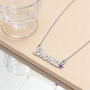 Gioielli Shunquan, Collana Personalizzata in Acciaio Inossidabile <span class=keywords><strong>con</strong></span> Catene, <span class=keywords><strong>Stelle</strong></span> e Lettere Colorate Fai-da-Te, Regalo Unisex - Product Image 4
