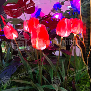 Lampes LED décoratives en forme de tulipe avec indice de protection IP65 pour une utilisation intérieure/extérieure, ajoutant un charme vibrant aux jardins, allées et coins de parcs - Product Image 6