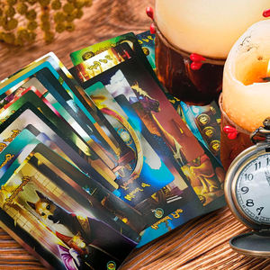 Personalizado impreso de lujo <span class=keywords><strong>Tarot</strong></span> oráculos tarjeta cubierta verde hoja bordes papel Flip caja de embalaje - Product Image 4