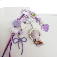 Mousqueton à ressort en forme de cœur peint coloré de 25 mm, motif à pois, anneau ouvert, fermoir à ressort, porte-clés pour accessoires de bricolage