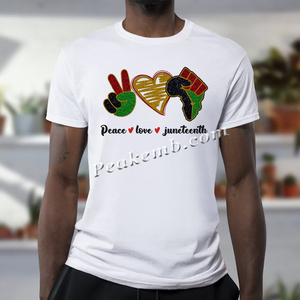 Vente en gros <span class=keywords><strong>de</strong></span> motifs <span class=keywords><strong>de</strong></span> transfert thermique DTF en vinyle à repasser, thèmes Paix, Amour, Juneteenth, pour la personnalisation <span class=keywords><strong>de</strong></span> chemises pour hommes - Product Image 3