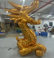 Ballon gonflable géant en forme de dragon doré, en tissu Oxford, dimensions 6-8 pieds, installation facile