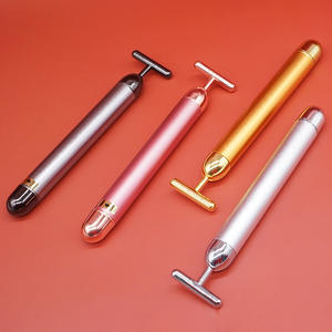 جهاز تدليك كهربائي للوجه على شكل T جهاز تدليك ذهبي عيار 24 قيراط لهزاز الوجه Gua Sha - Product Image 3