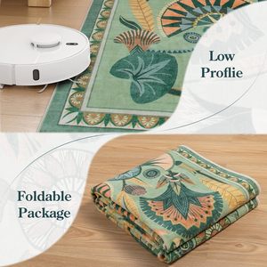 <span class=keywords><strong>Tappeto</strong></span> Runner Floreale Verde per Interni, Lavabile in Lavatrice, a Pelo Corto, Pieghevole, per <span class=keywords><strong>Ingresso</strong></span>, Soggiorno, Camera da Letto - Product Image 6