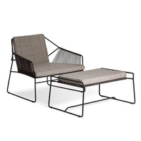 Ensemble de chaise et table basse en alliage d'aluminium de style nordique pour l'extérieur, meubles d'extérieur résistants aux intempéries pour jardin, cour, terrasse