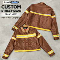 Blouson Bomber Moto en Cuir Vintage Personnalisé avec Écussons Brodés, Fermeture à Mousqueton, pour Homme