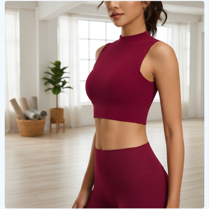 Petit débardeur de sport respirant à col montant, haute élasticité, antichoc, maintien élevé, pour le yoga et l'entraînement - Product Image 1