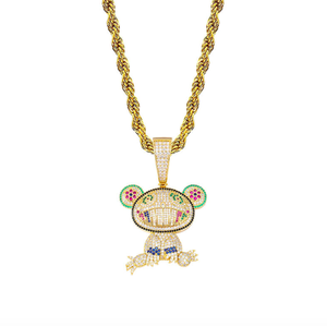 diamantes takashi murakami Sr. DOB perezoso Folovora de personaje de dibujos animados lindo colgante collar - Product Image 6