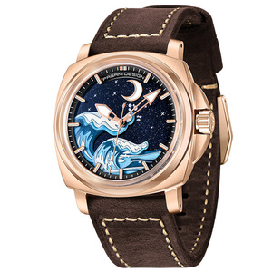 นาฬิกาข้อมือผู้ชาย PAGANI DESIGN YS014 รุ่นหรูหรา ระบบออโตเมติก กระจก NH35A ตัวเรือนสแตนเลส สายหนัง กันน้ำ 3BAR ขนาด 42 มม. พร้อมเข็มบอกเวลา - Product Image 1