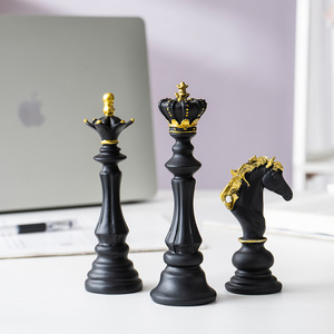 Adorno de Ajedrez Art Deco Internacional Eastern <span class=keywords><strong>Rock</strong></span>, Juego de Ajedrez Creativo, Rey, Caballo de Guerra, Reina, Decoración de Aniversario, Artesanía de Resina - Product Image 1