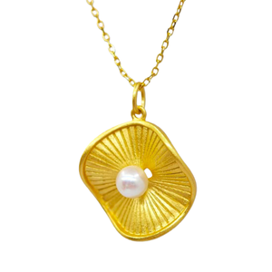 Collar con Colgante Minimalista de Plata 925 Chapado en Oro UM Jewelry, Perla Natural de Agua Dulce, Unisex, Regalo de Compromiso o Boda, Venta al Por Mayor - Product Image 2