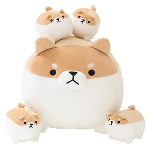 Benutzer definierte Tier ausgestopfte Cartoon Puppe Plüschtiere Panda Siegel Shiba Inu Form weiches Kissen für Baby Kinder