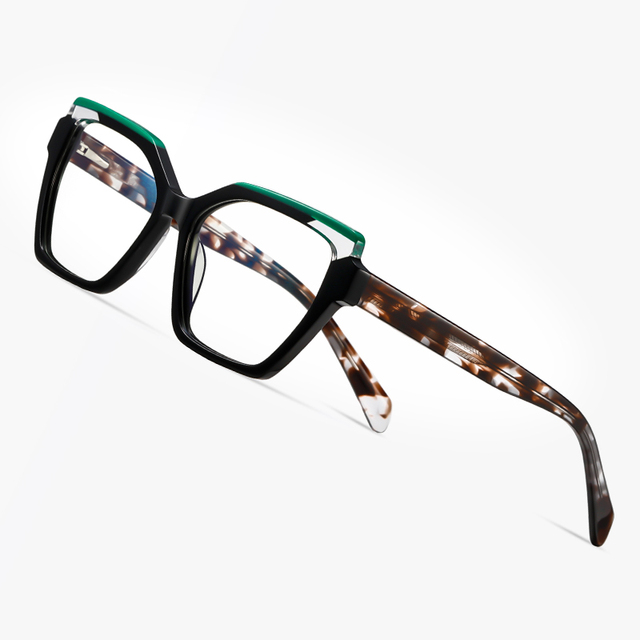 Luxury Design Custom Logo Color Mixed Laminated Pure Acetate Eyeglasses Frames Personalized for Unisex
