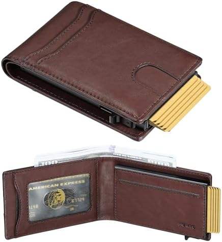 Cartera minimalista-cuero rojo