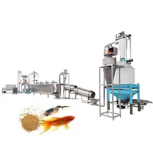 Linha de produção de alimentos para peixes de estimação, 500kg por hora, máquinas de processamento, lm40, máquina flutuante de extrusão de ração para peixes, pellet expandido