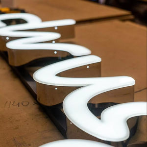 Custom Business Led Verlichte Acryl Roestvrijstalen Letters Teken Ip65 Waterdicht Voor Kantoor Bruiloft Indoor Outdoor - Product Image 1