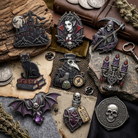 Groothandel op maat gemaakte pins Horror Wednesday vintage beeldje Vca Gothic Add-amsVampire metalen badge Halloween cadeaudoos multipack partijen