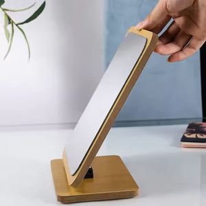 Fabrika tüm satış dayanıklı ahşap çerçeve makyaj aynası masaüstü ayakta kozmetik masa ayna taşınabilir masaüstü boy aynası - Product Image 6