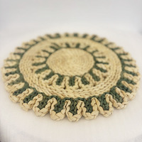 Set de table rond en écorce de maïs, fait main, écologique, durable, design champêtre, taille personnalisable