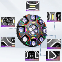 Projecteur de scène à tête mobile 240W 8 bras RGBW avec effet faisceau, DMX512, faisceau nid d'abeille et stroboscope pour DJ, soirées et clubs