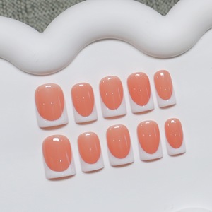 <span class=keywords><strong>Uñas</strong></span> Postizas Acrílicas al por Mayor, Diseño Rosa Nude, <span class=keywords><strong>Cortas</strong></span>, Forma Almendrada, con Logotipo Personalizado - Product Image 6