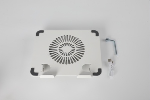Nouveau support d'ordinateur portable Jiantian avec ventilateur léger, pivotant, portable, rotation à 360°, ventilateur magnétique, acier, silicone, 26x23x3.5cm - Product Image 5