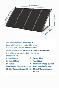 Mái hiên kim loại cố định 56x24 in, cửa sổ mái hiên, mái hiên khung thép tam giác ổn định - Product Image 6