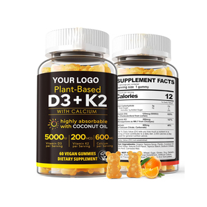 Oem/ODM nhãn hiệu riêng vitamin K2 D3 Gummies với dầu dừa thảo dược bổ sung cho người lớn xương & Miễn dịch hỗ trợ - Product Image 1