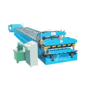 Hoge Nauwkeurigheid Lijn Vliegen Shear Dak Panel Dubbele Laag Golfplaten Koude Roll Forming Machine