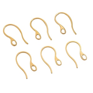 U Shape Pearl <b>Earring</b> <b>Hook</b> 21x12mm | 18K PVD Gold Plated Stainless Steel Ear Wire with Bottom Loop for DIY Jewelry Making - Product Image 5