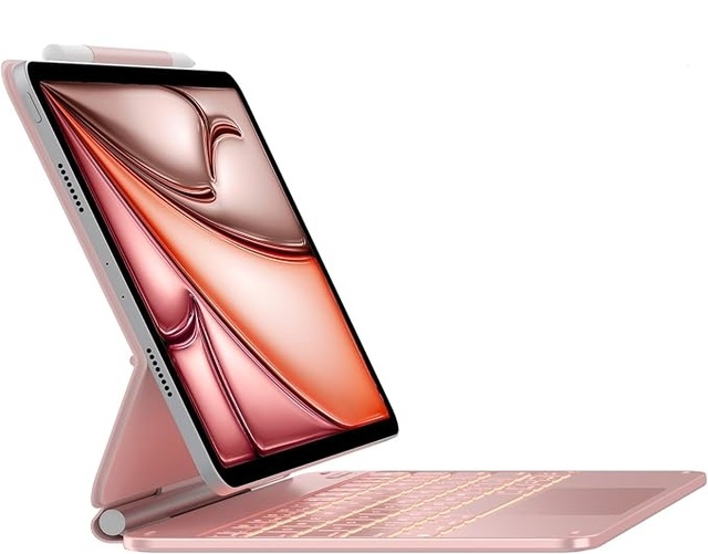 Typecase Rose Gold Smart Tablet Wireless Magic Keyboard Case for Ipad Pro 11 Inch & Air 11 with Trackpad Led RGB Backlit