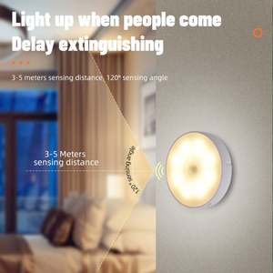 Mini-lampe LED intelligente murale sans fil à 3 couleurs, intensité réglable, rechargeable par USB, pour éclairage sous armoire et veilleuse - Product Image 2