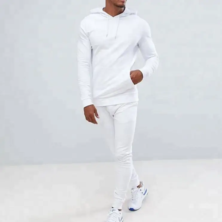 Mens Track Suits Wholesale Plain White Custom Brand Sweatsuit