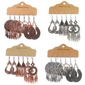 Fashion Jewelry Alloy <b>Drop</b> Earrings Tassel Vintage Style For Women Party Accessories Antique <b>Bronze</b> Plated - Product Image 1