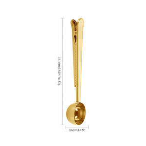 Cuchara medidora de café de 10g, cuchara para leche en polvo, cuchara para café en grano de acero inoxidable con Clip para bolsa - Product Image 6